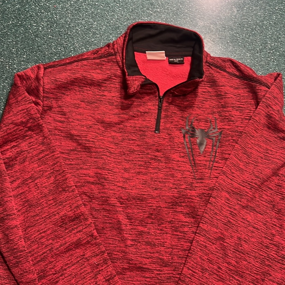 Men’s size small red Spider-Man 1/4 zip pullover by Marvel